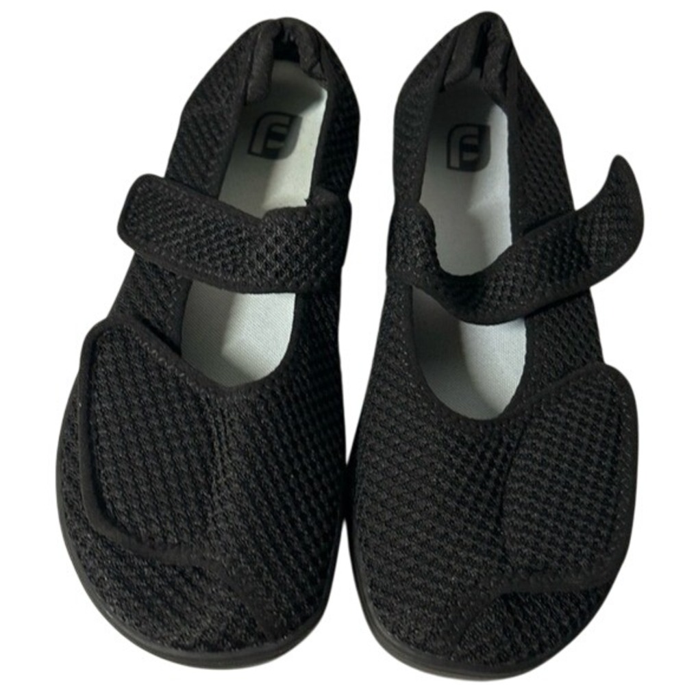 Black Mesh‎ Adjustable Strap Shoes Women's Size 11 Wide Diabetic Foot Pain